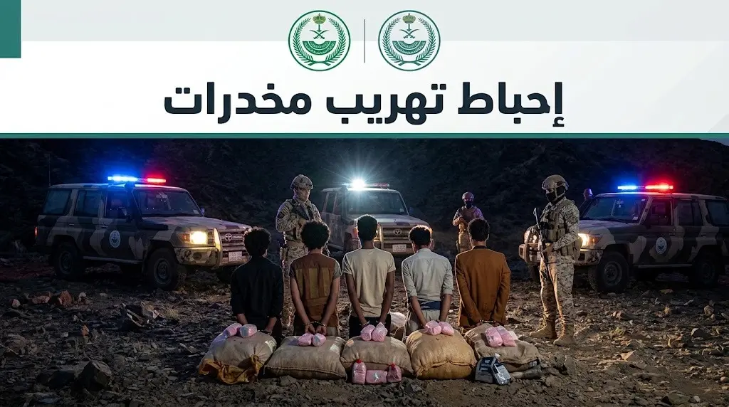 حرس الحدود يحبط تهريب 200 كيلوجرام من القات المخدر في عسير وجازان ويطيح بعشرة مخالفين