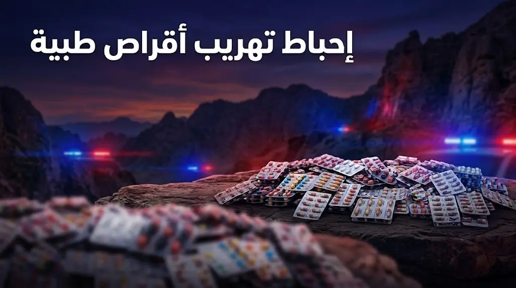 حرس الحدود يحبط محاولة تهريب 39,900 قرص طبي في قطاع الدائر بمنطقة جازان