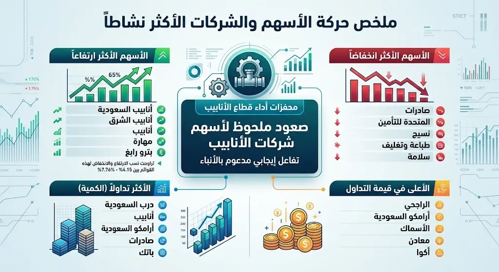 حركة الأسهم والشركات الأكثر نشاطاً