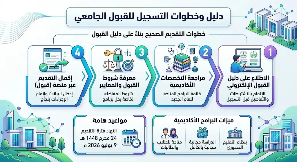 خطوات التسجيل ودليل القبول الجامعي