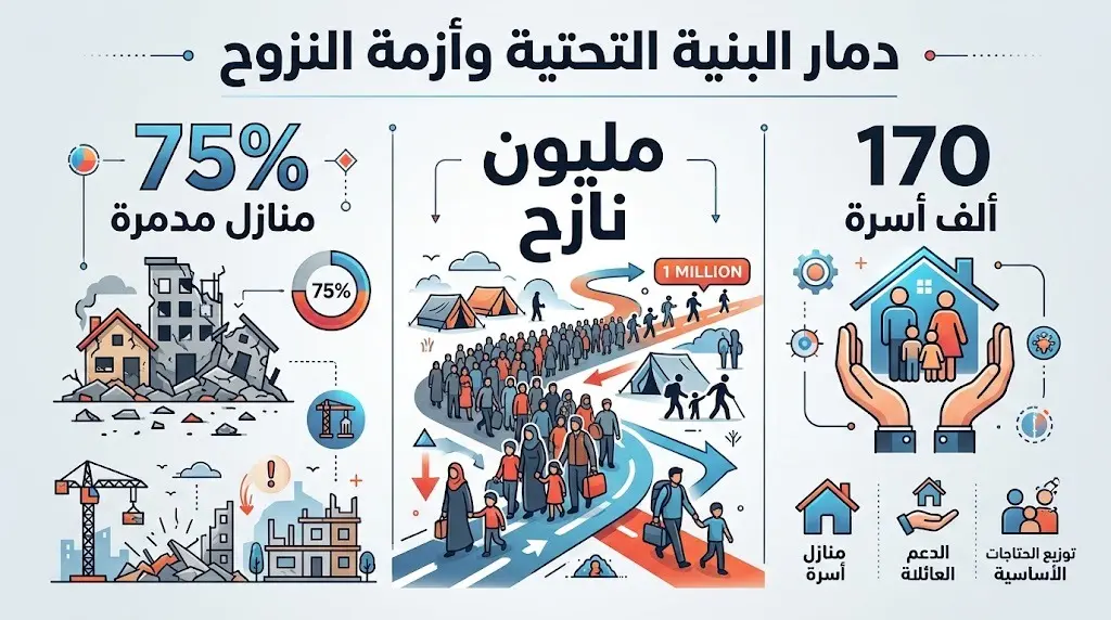 دمار البنية التحتية وأزمة النزوح