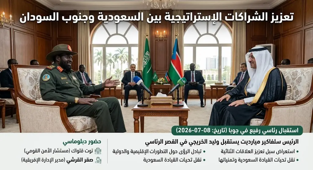 رئيس جمهورية جنوب السودان يستقبل وليد الخريجي في القصر الرئاسي لتعزيز الشراكات الإستراتيجية