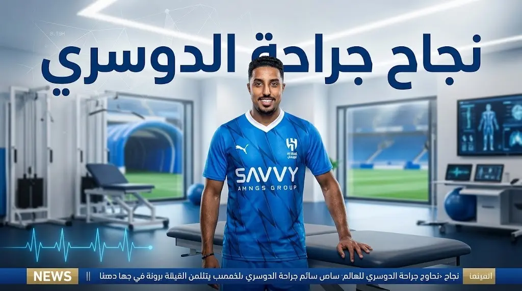 رسميا الهلال يعلن نجاح جراحة سالم الدوسري في فنلندا وتعديل فترة غيابه عن الملاعب