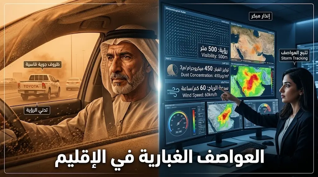 رصد 13 ساعة من العواصف الغبارية تتركز في الأردن والسعودية وإيران خلال يوم واحد