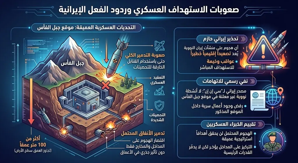 صعوبات الاستهداف العسكري وردود الفعل الإيرانية