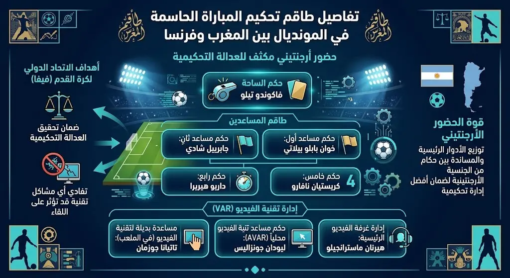 طاقم التحكيم لإدارة المواجهة