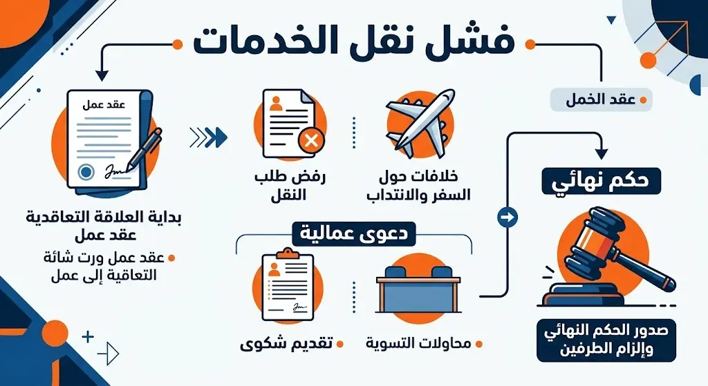 فشل نقل الخدمات وصدور الحكم النهائي