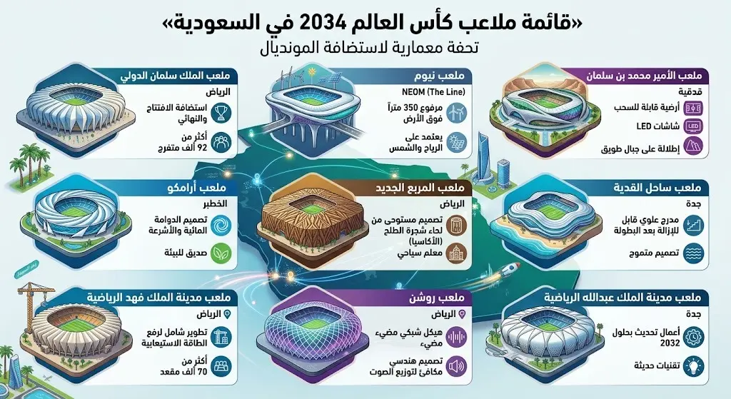 قائمة ملاعب كأس العالم 2034 في السعودية