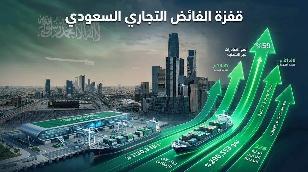 قفزة قياسية.. الفائض التجاري السعودي يرتفع 328.8% مسجلاً 26 مليار ريال في مايو 2026