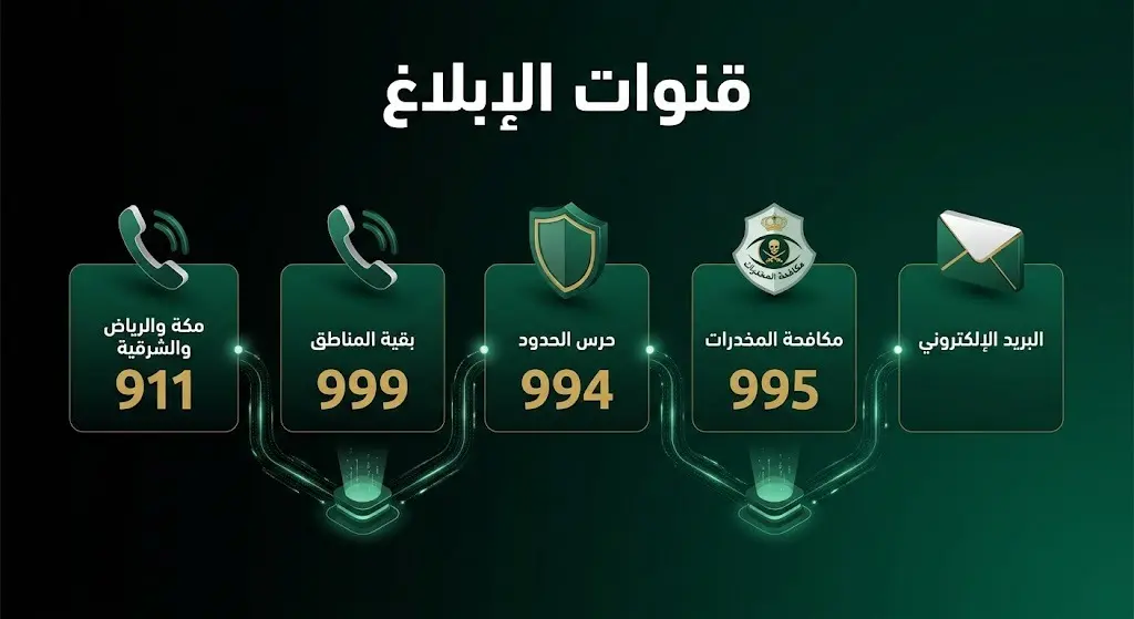 إنفوجرافيك يوضح أرقام وقنوات الإبلاغ الرسمية عن مهربي ومروجي المخدرات في مختلف مناطق المملكة