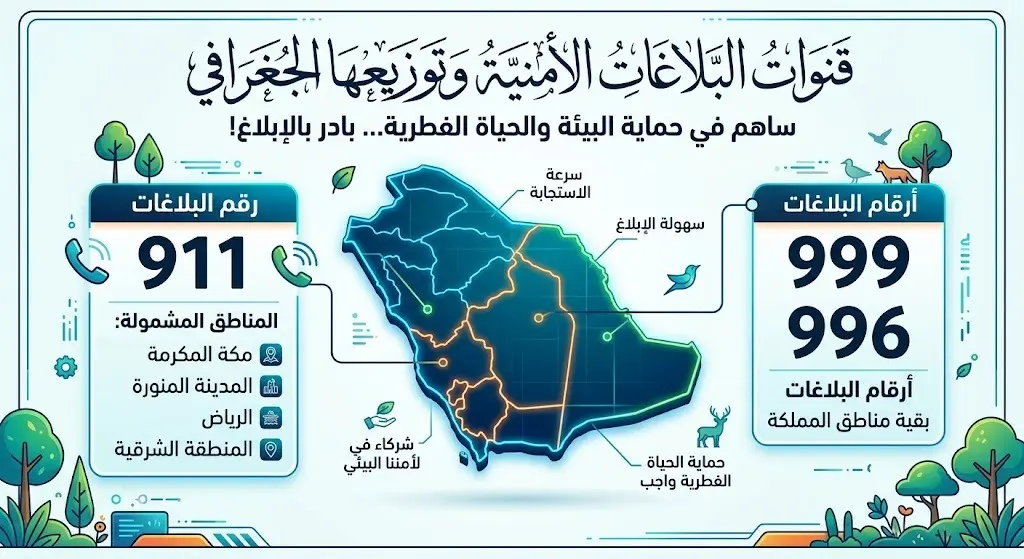 قنوات البلاغات الأمنية وتوزيعها الجغرافي