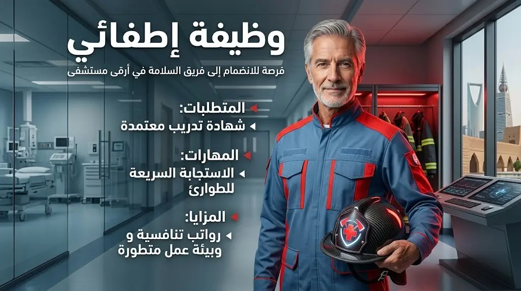لحملة الثانوية والدبلوم.. تفاصيل وشروط وظيفة "إطفائي" بمستشفى الملك خالد التخصصي للعيون