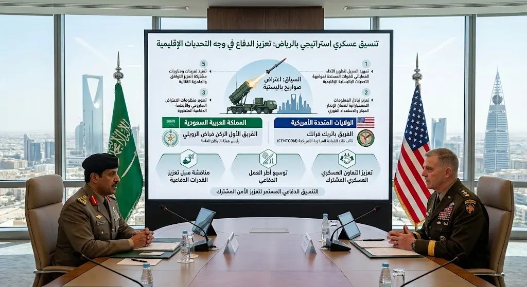 لقاء عسكري سعودي أمريكي بالرياض لتعزيز التنسيق الدفاعي عقب اعتراض صواريخ باليستية حوثية
