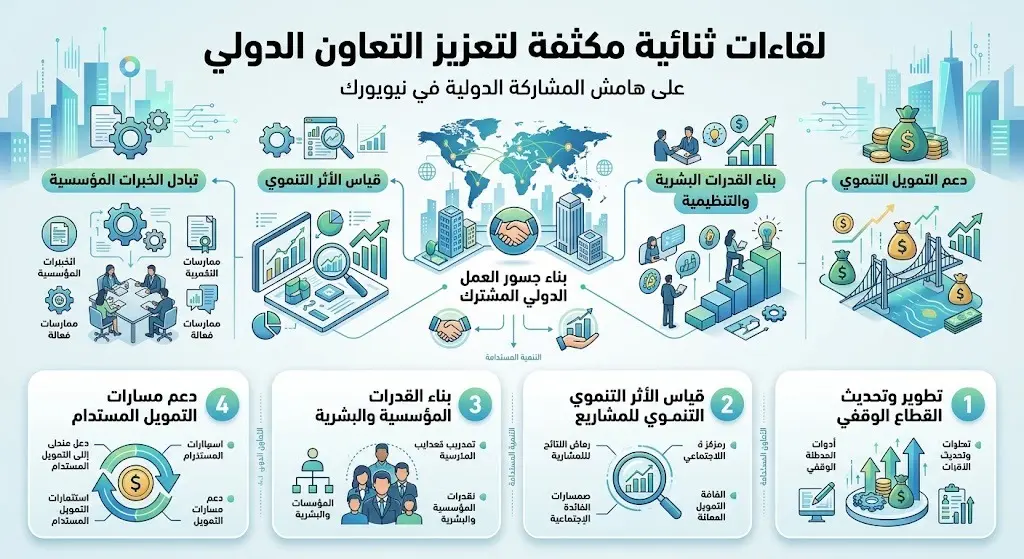 لقاءات ثنائية مكثفة لتعزيز التعاون الدولي