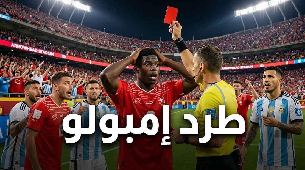 لماذا طُرد إمبولو في مباراة الأرجنتين وسويسرا بمونديال 2026؟