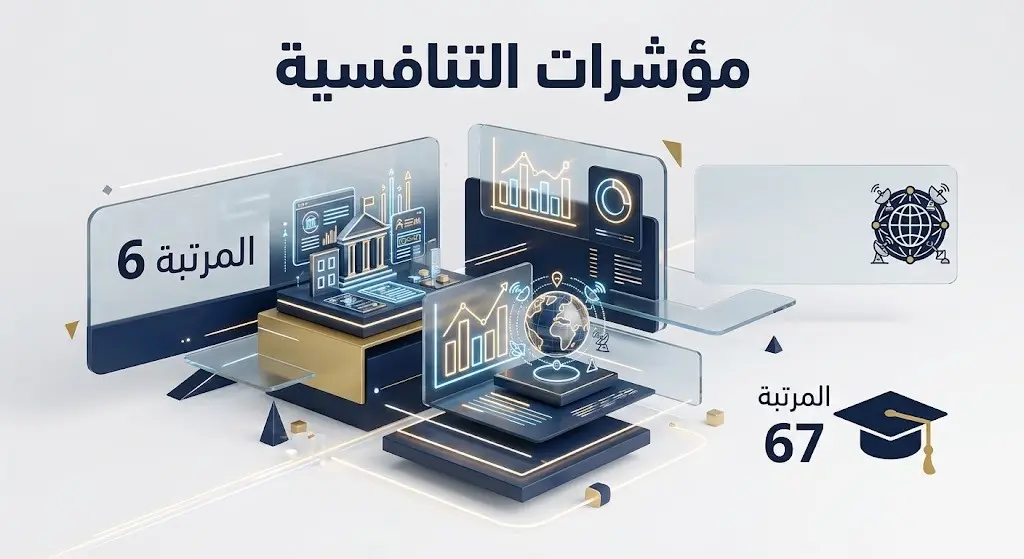 إنفوجرافيك احترافي يستعرض مراكز المملكة المتقدمة في مؤشرات التنافسية العالمية بقطاع التعليم