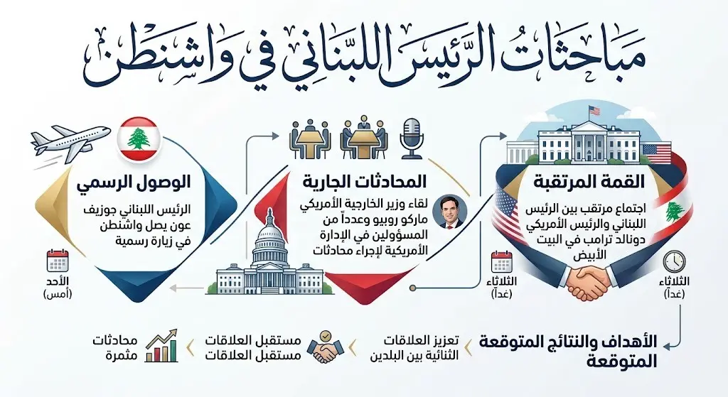 مباحثات الرئيس اللبناني في واشنطن