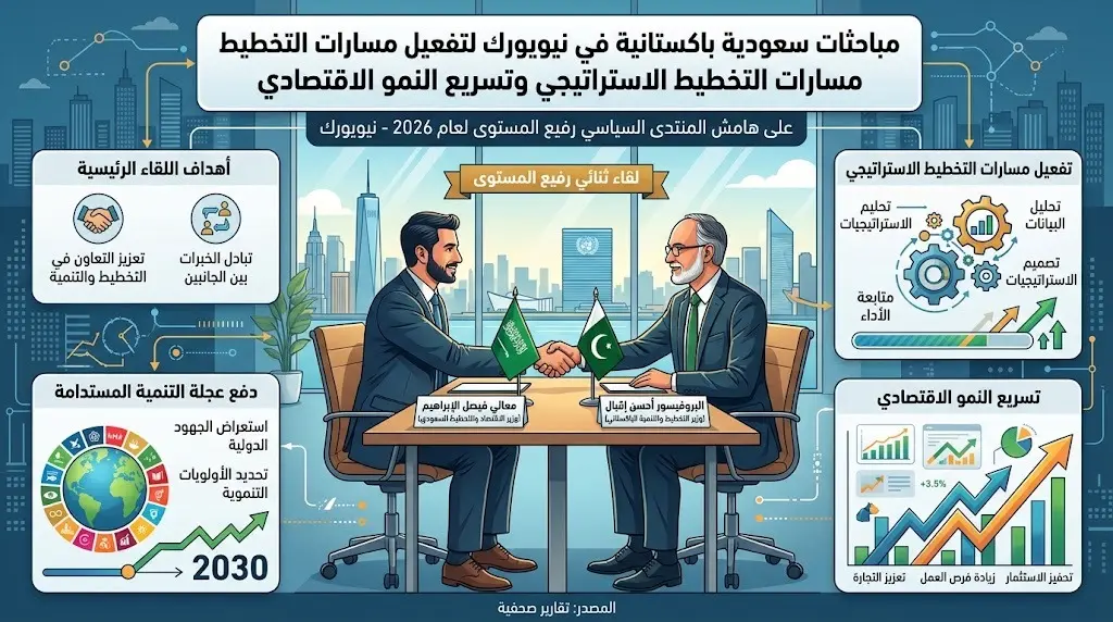 مباحثات سعودية باكستانية في نيويورك لتفعيل مسارات التخطيط الاستراتيجي وتسريع النمو الاقتصادي