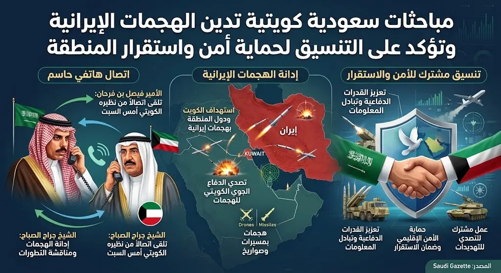 مباحثات سعودية كويتية تدين الهجمات الإيرانية وتؤكد على التنسيق المشترك لحماية أمن واستقرار المنطقة