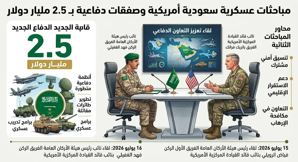 مباحثات عسكرية سعودية أمريكية تتزامن مع موافقات على صفقات دفاعية جديدة بمليارين ونصف دولار