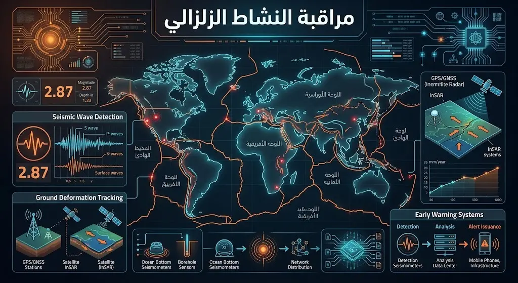 متابعة مستمرة لنشاط الصفائح التكتونية