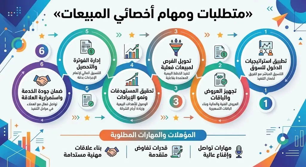 متطلبات ومهام أخصائي المبيعات