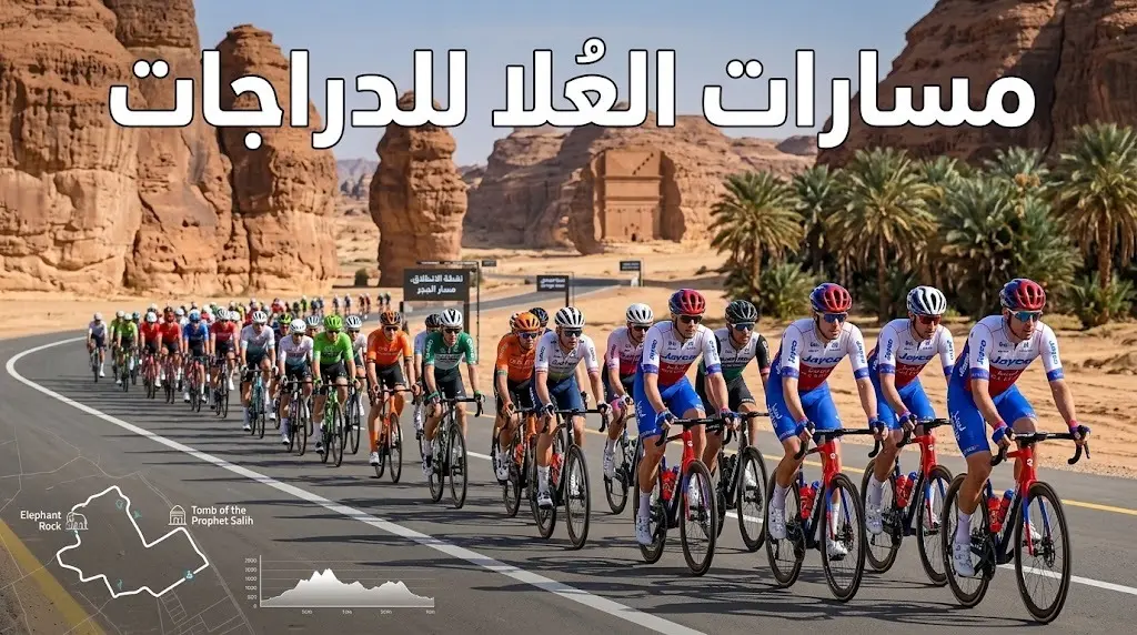 محافظة العُلا تتيح شبكة مسارات متطورة للدراجات الهوائية بطول 68 كيلومترا وسط معالمها التاريخية