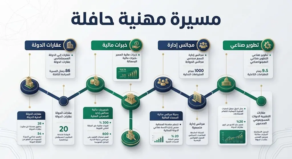 إنفوجرافيك بياني احترافي يستعرض المسيرة المهنية لأمين محافظة جدة إحسان بافقيه وأبرز مناصبه وعضوياته في القطاعين العام والخاص.