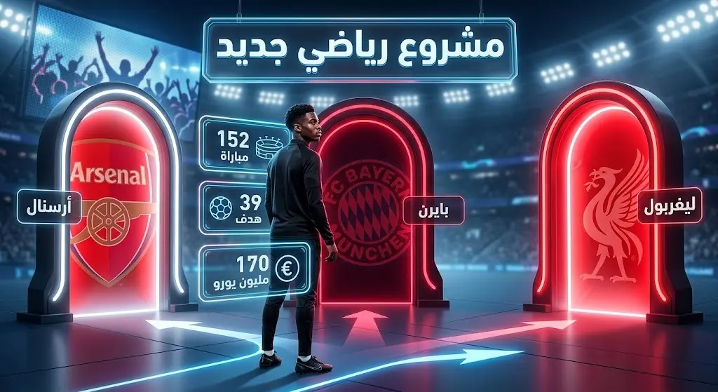 تصميم رياضي إبداعي يستعرض إحصائيات باركولا مع باريس سان جيرمان والأندية المهتمة بضمه وقيمته السوقية