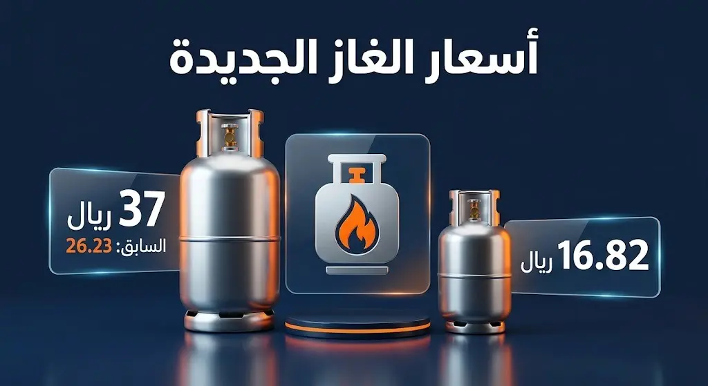 إنفوجرافيك ثلاثي الأبعاد يقارن أسعار أسطوانات الغاز البترولي المسال الجديدة والقديمة في السعودية