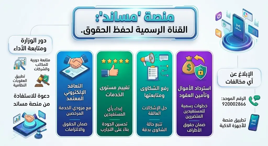 منصة "مساند": القناة الرسمية لحفظ الحقوق