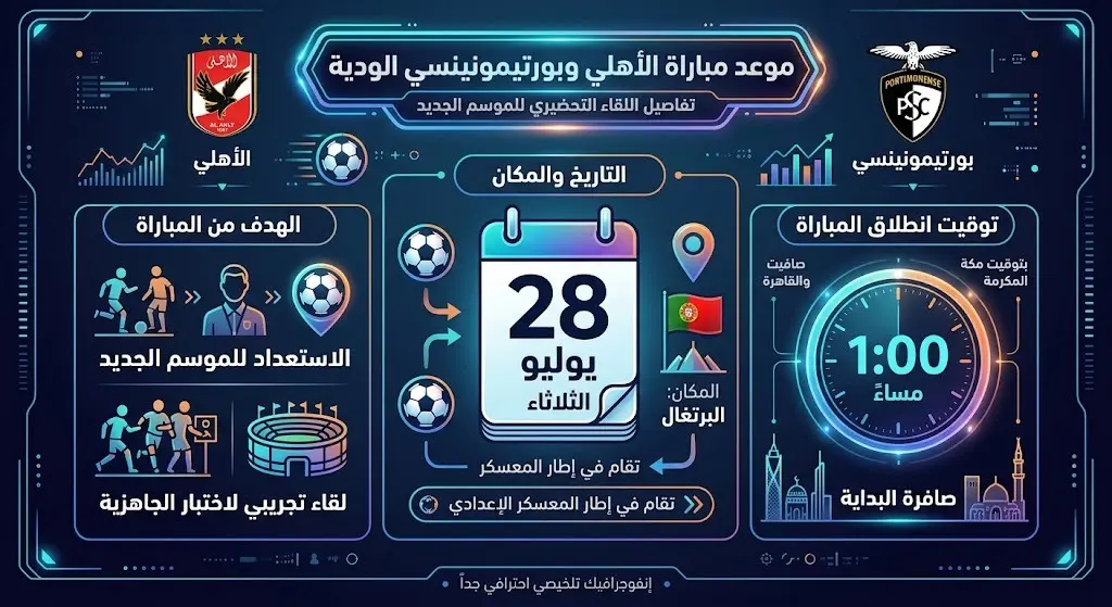 موعد مباراة الأهلي ضد بورتيمونينسي الودية