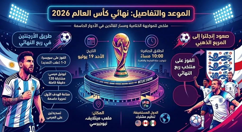 موعد وتفاصيل المباراة النهائية للمونديال