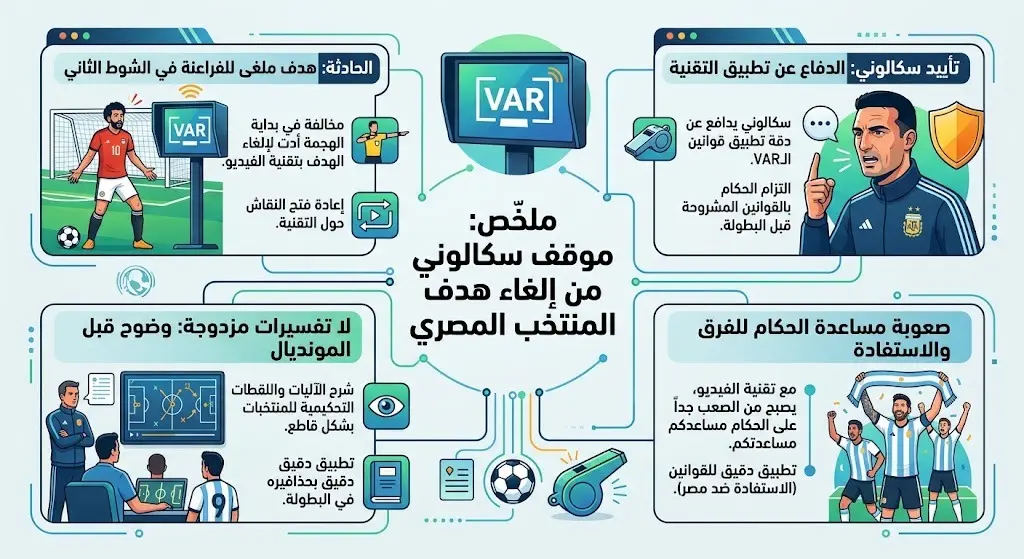 موقف سكالوني من إلغاء هدف المنتخب المصري