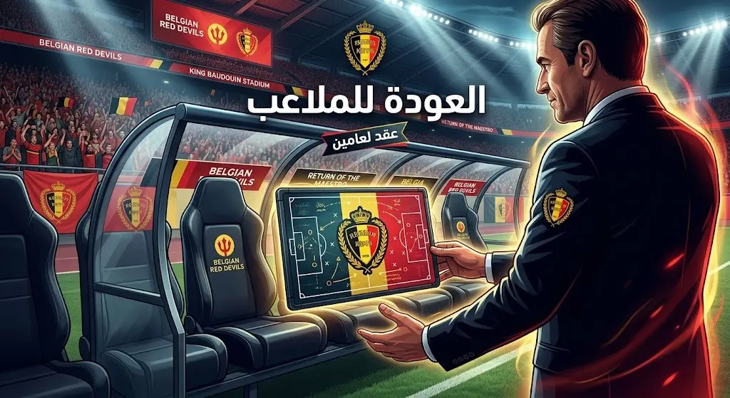 صورة تعبيرية لعودة المدرب فان بوميل إلى مقاعد البدلاء بعد عامين من التوقف لاستلام دفة القيادة الفنية لمنتخب بلجيكا.