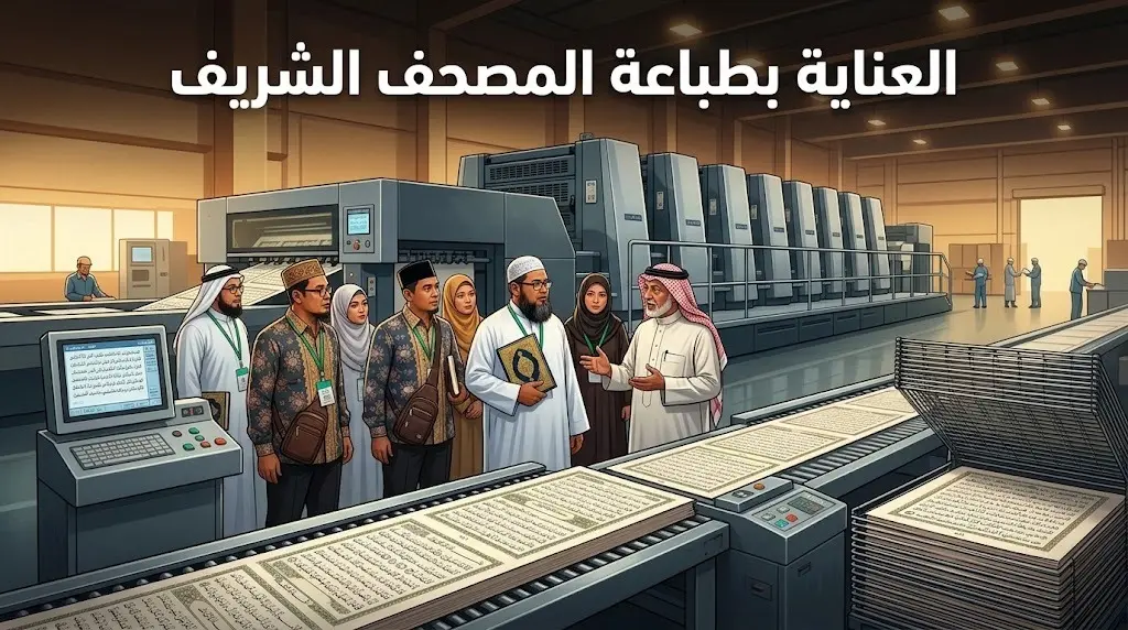 وفد آسيوي يزور منشأة طباعة المصحف الأكبر عالميا بالمدينة المنورة للوقوف على مراحل العناية بالقرآن