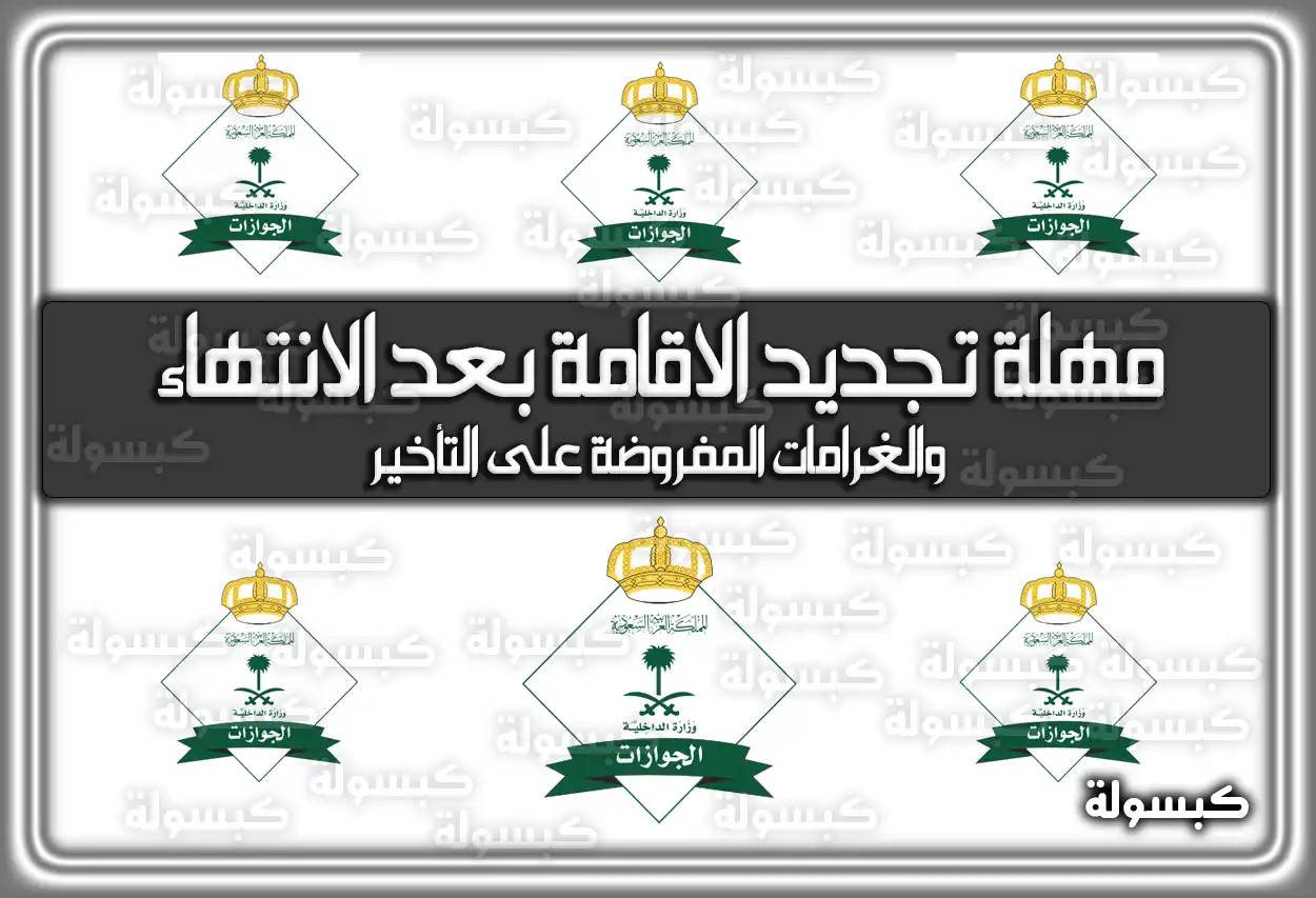 مهلة تجديد الاقامة بعد الانتهاء والغرامات المفروضة على التأخير 2026 - 1447