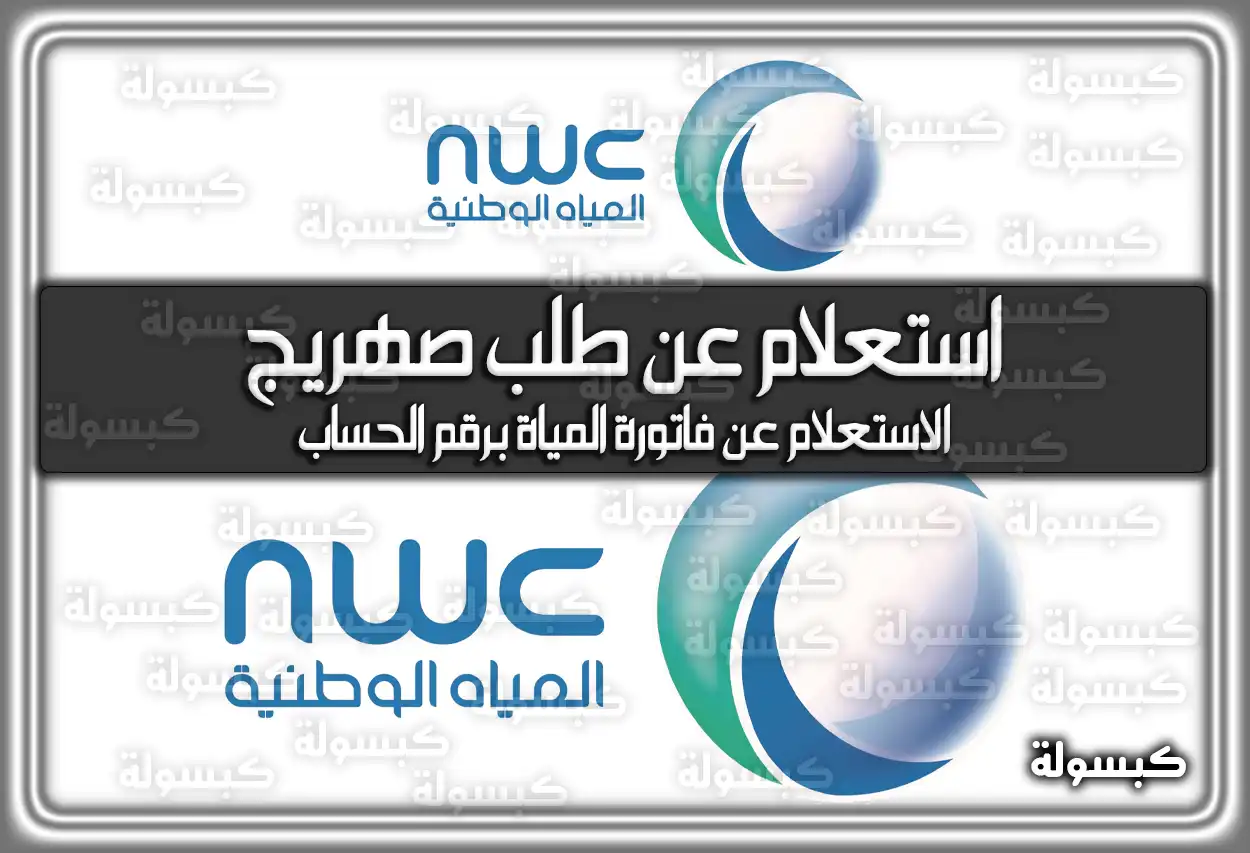 استعلام عن طلب صهريج الشركة الوطنية للمياة السعودية