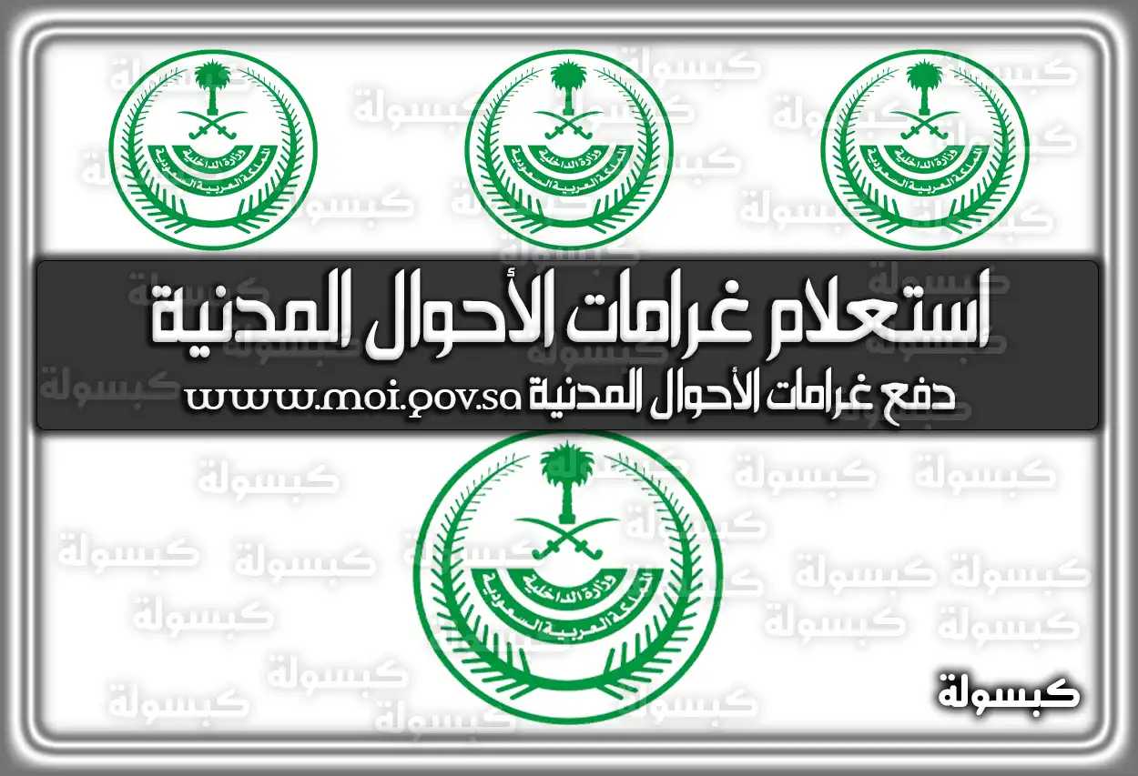 استعلام غرامات الأحوال المدنية برقم الهوية 2026 - 1447 (moi.gov.sa)
