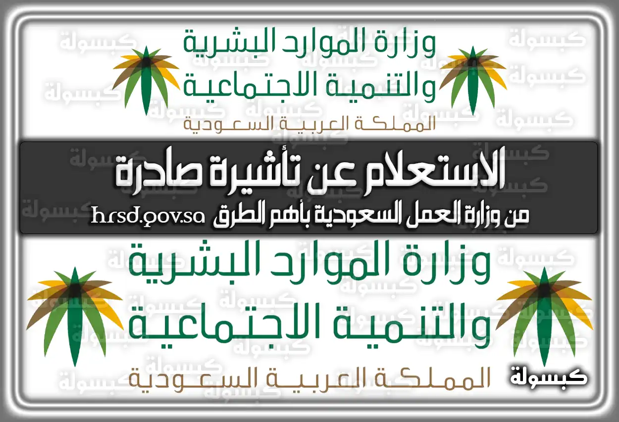 الاستعلام عن تأشيرة صادرة من وزارة العمل السعودية 2026 - 1447