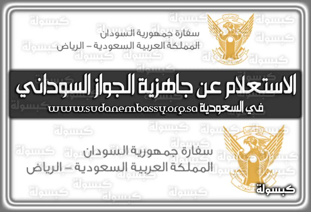 رابط الاستعلام عن جاهزية الجواز السوداني في السعودية 2026 - 1447 (www.sudanembassy.org.sa)