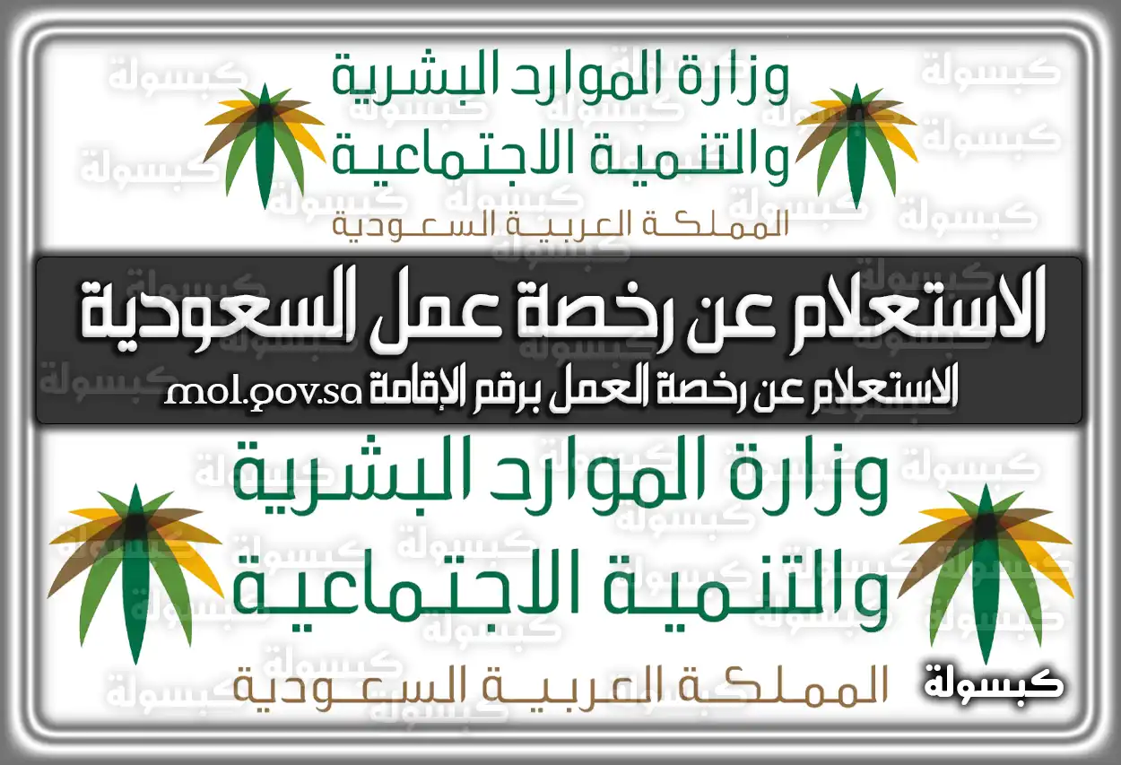 الاستعلام عن رخصة عمل السعودية .. الاستعلام عن رخصة العمل برقم الإقامة mol.gov.sa .. الرابط وَ الطريقة