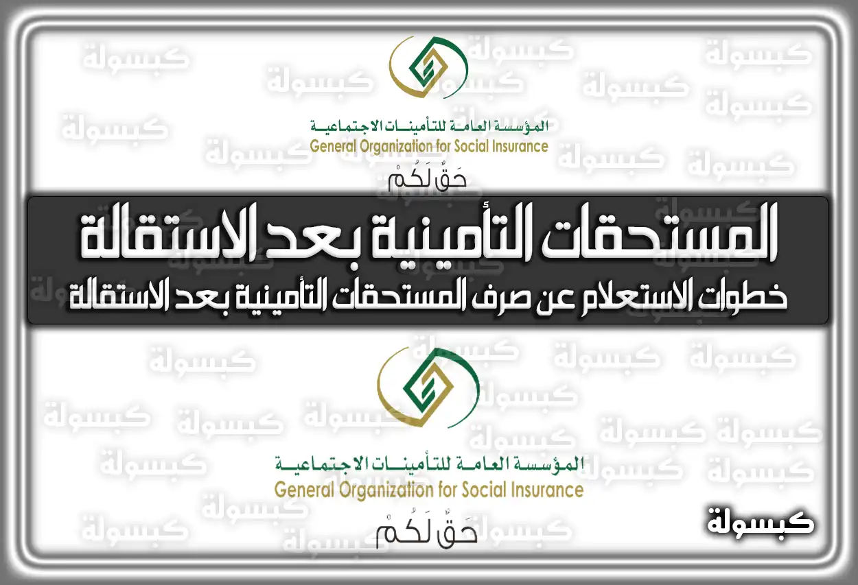 خطوات الاستعلام عن صرف المستحقات التأمينية بعد الاستقالة وشروطه