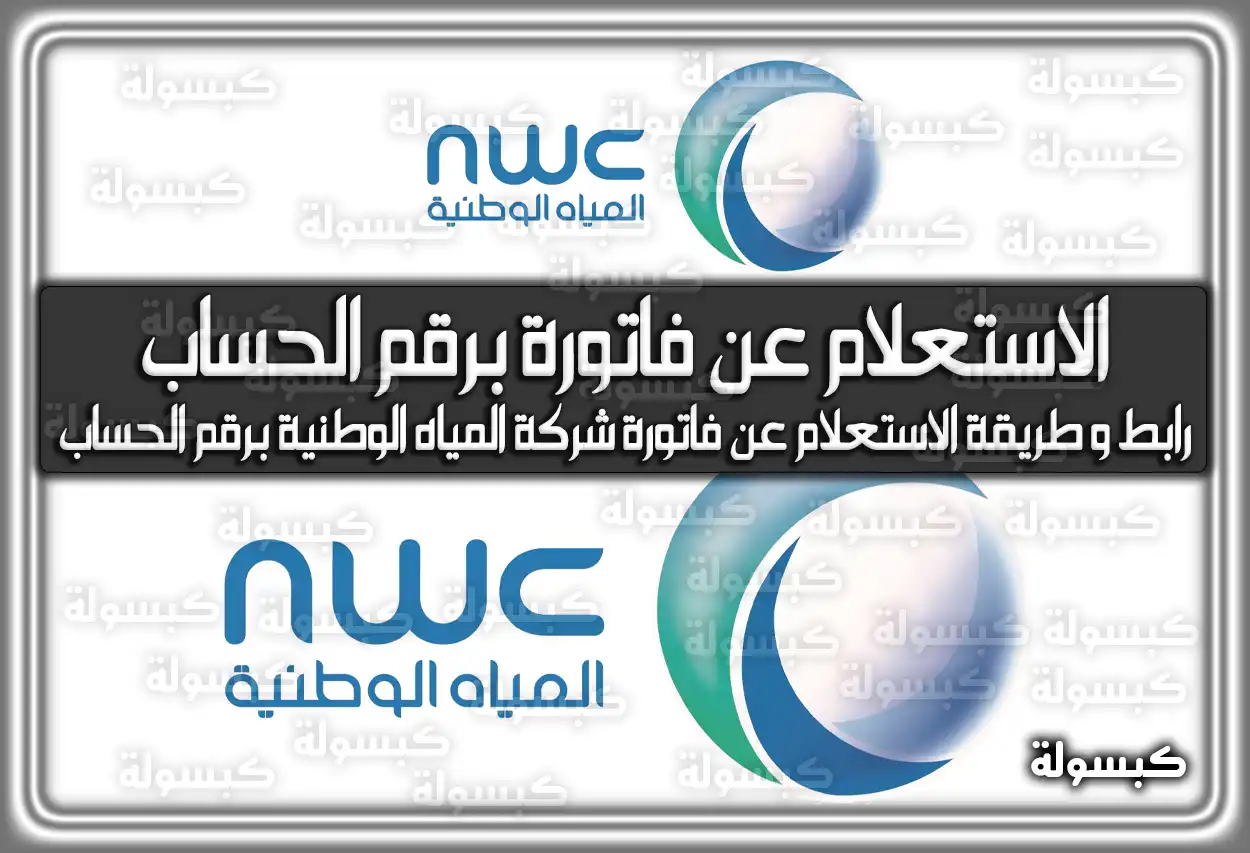 رابط وطريقة الاستعلام عن فاتورة شركة المياه الوطنية برقم الحساب 2026 - 1447