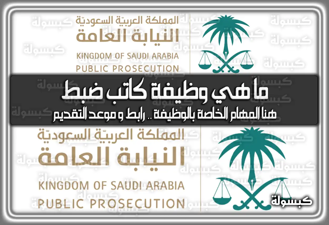 ما هي وظيفة كاتب ضبط النيابة العامة 1447 - 2026: المهام، الرواتب، وموعد التقديم