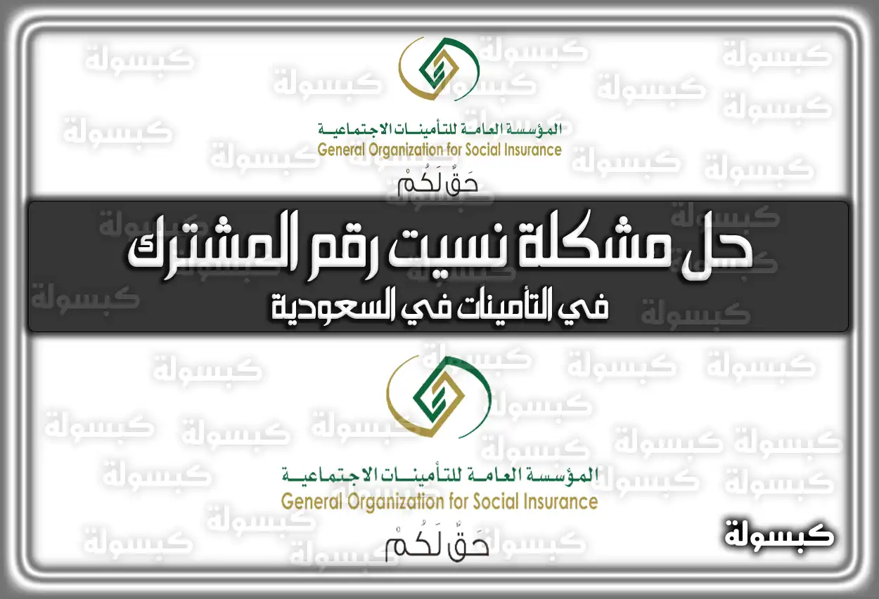 حل مشكلة نسيت رقم المشترك في التأمينات في السعودية