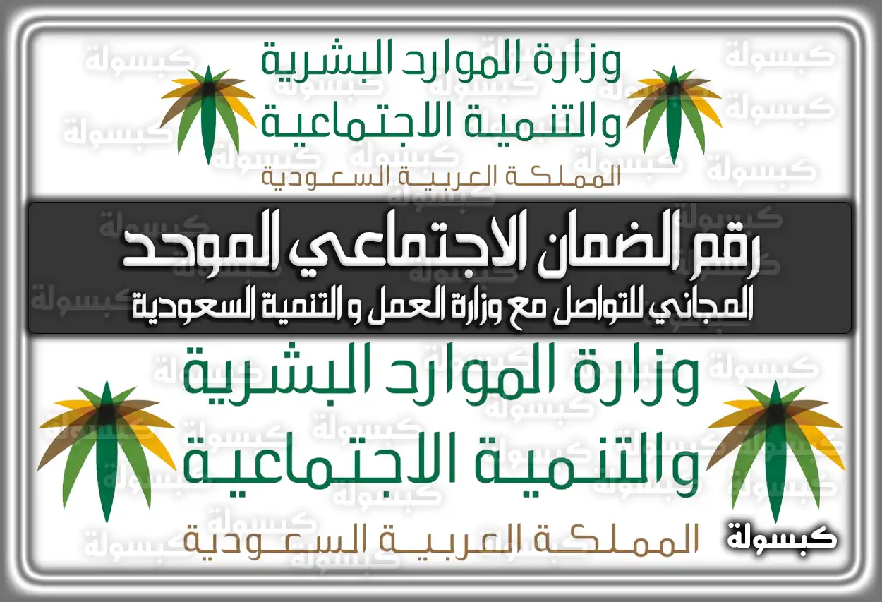 رقم الضمان الاجتماعي الموحد المجاني 2026 - 1447 وطرق التواصل مع وزارة العمل و التنمية السعودية