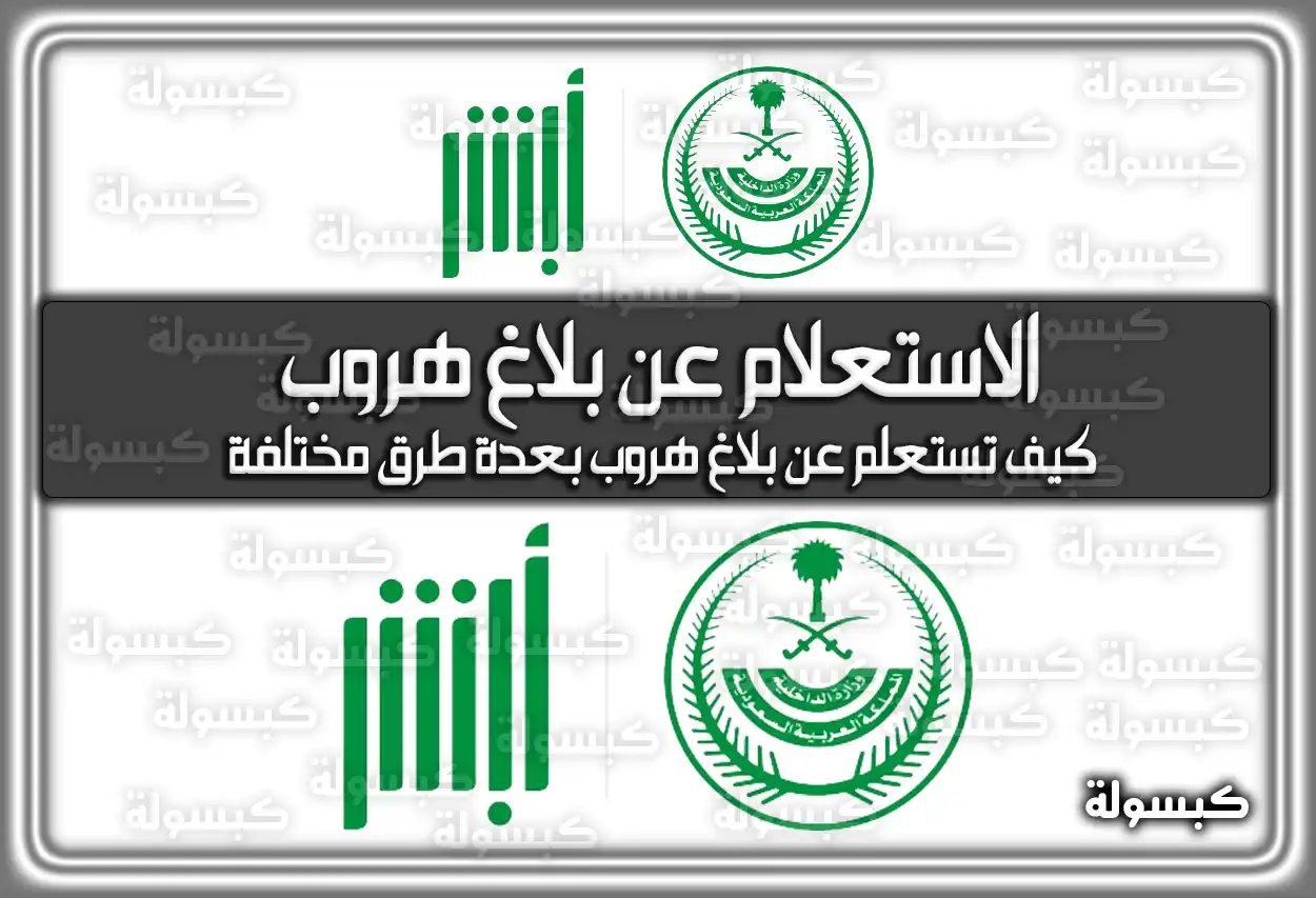 الاستعلام عن بلاغ هروب عبر منصة أبشر 2026 - 1447 برقم الإقامة