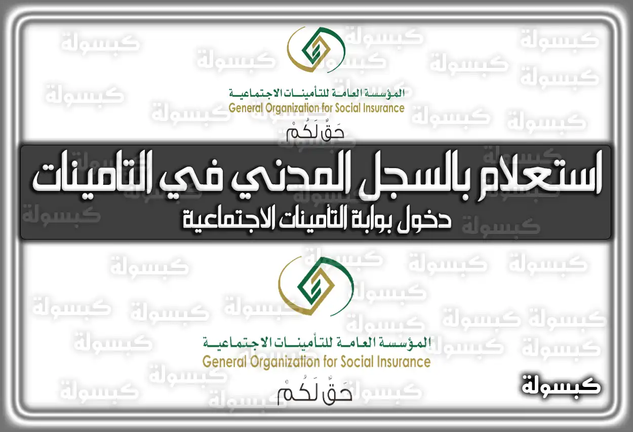 استعلام بالسجل المدني في التأمينات الاجتماعية 2026 - 1447 (رابط محدث)