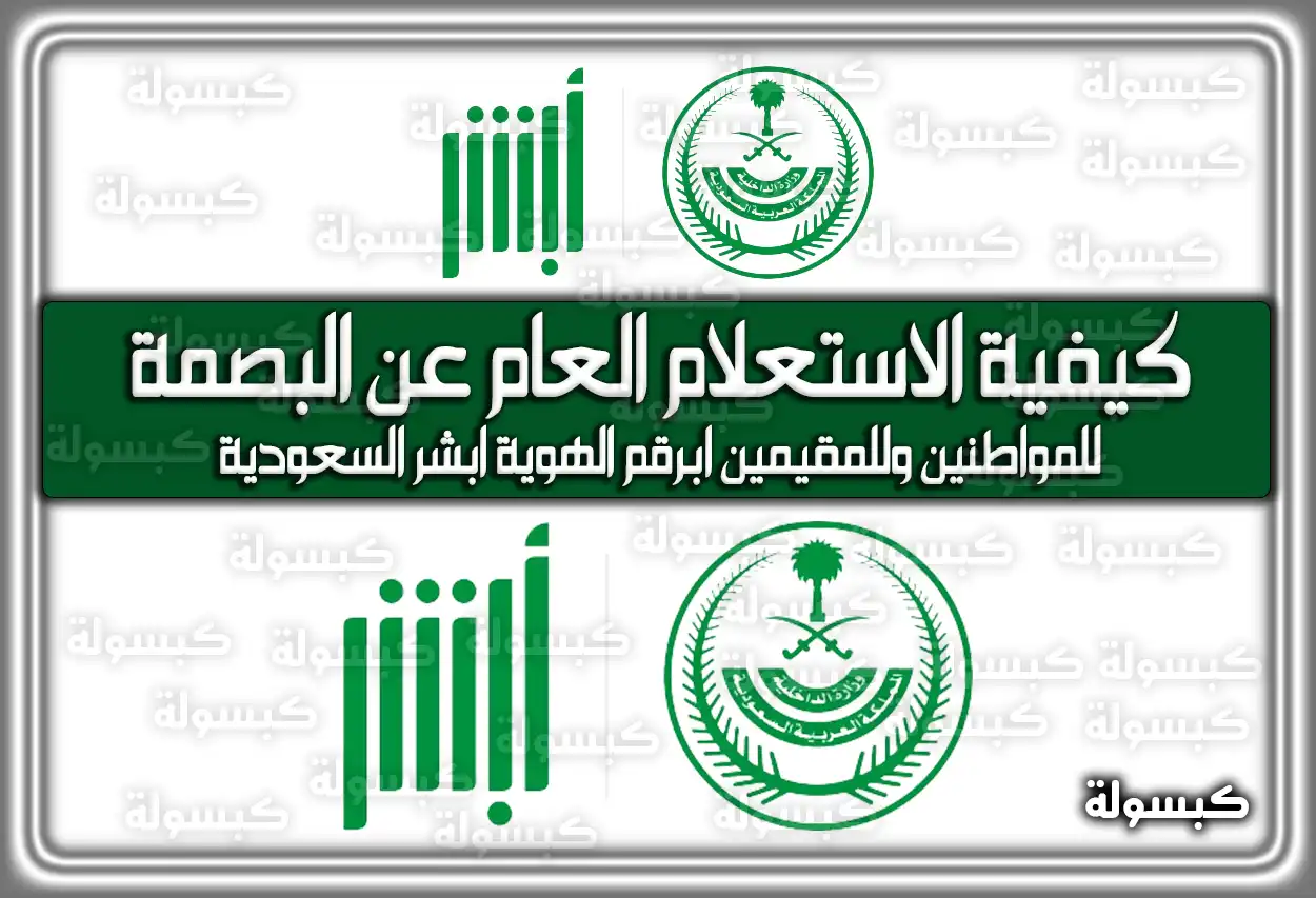 كيفية الاستعلام العام عن البصمة للمواطنين والمقيمين برقم الهوية أبشر 2026 - 1447